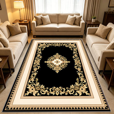 1PC Ornate and Elegant Area Rugs for Living Room, Soft and Comfortable, Suitable for all seasons, easy - to - maintain, machine washable Indoor floor mat, Under Table Farmhouse suitable for Bedroom, Dining Room, Hallway, Study, Patio, Home Decor