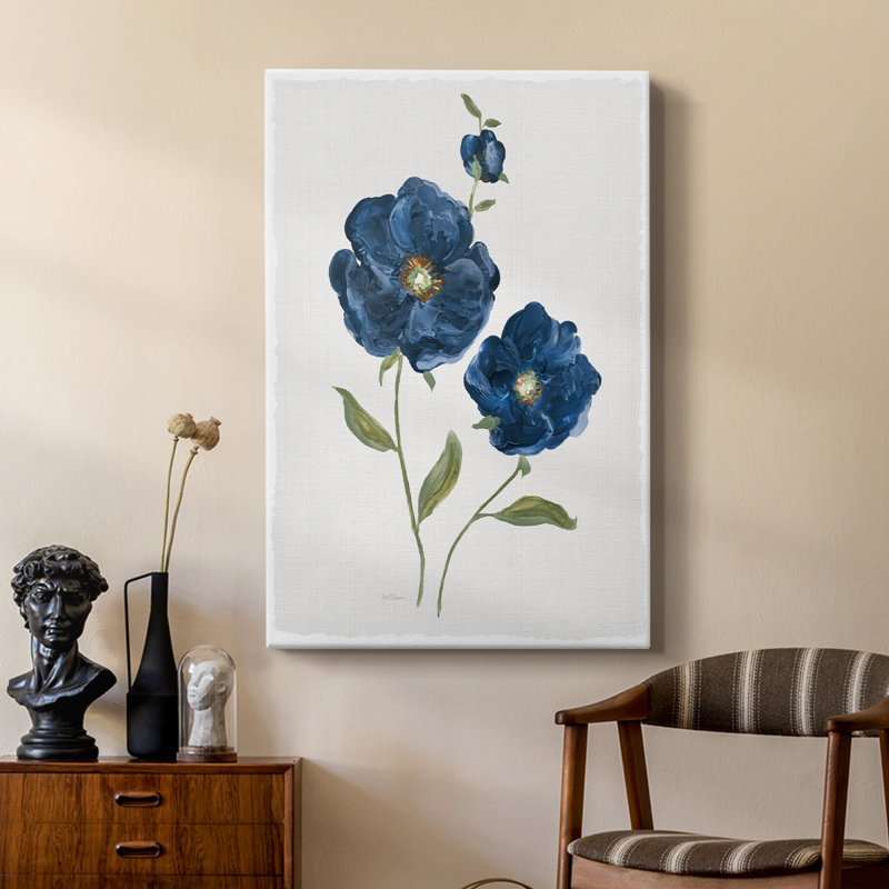 Coquelicots bleus - galerie Cavas sur mesure, H 18 po x l 12 po