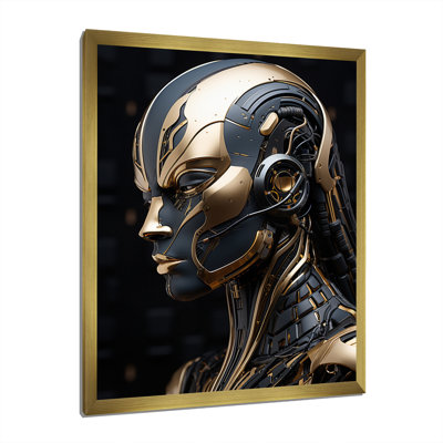 «Sci-Fi Portrait of Futuristic Cyborg Woman», reproduction sur toile