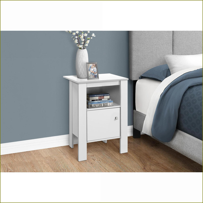 Table basse en stratifié blanc avec rangement pour le salon et amp; Chambre à coucher, conception transitionnelle peu encombrante