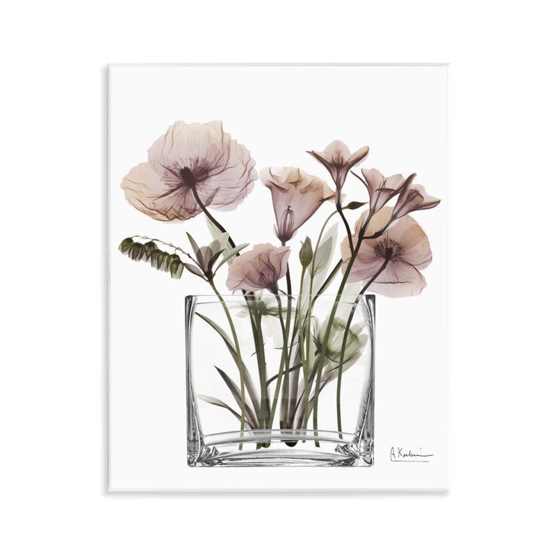 Plaque murale moderne fleurs translucides, design par Albert Koetsier