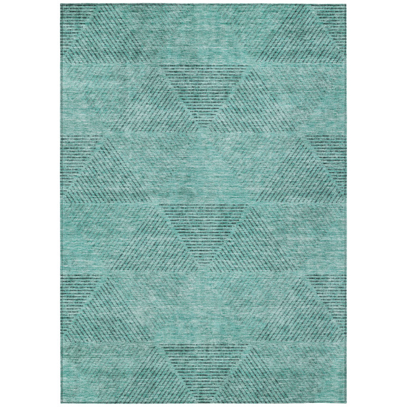 Tapis extérieur bleu sarcelle et turquoise 9 'X 12'