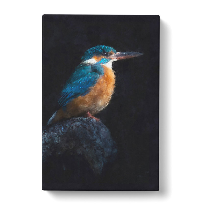 Kingfisher Bird - Wrapped Canvas Painting, 60cm H x 40cm W x 3cm D