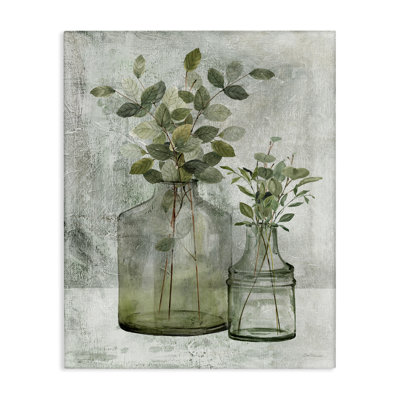 Plant Botanical Bunches Country Vase Potted Plant Painting Super Oversized Stretched Canvas Wall Art by Carol Robinson