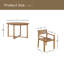Ensemble de salle à manger 5 pièces pour l'extérieur avec 4 chaises en bois d'acacia, table ronde de 47,2 po