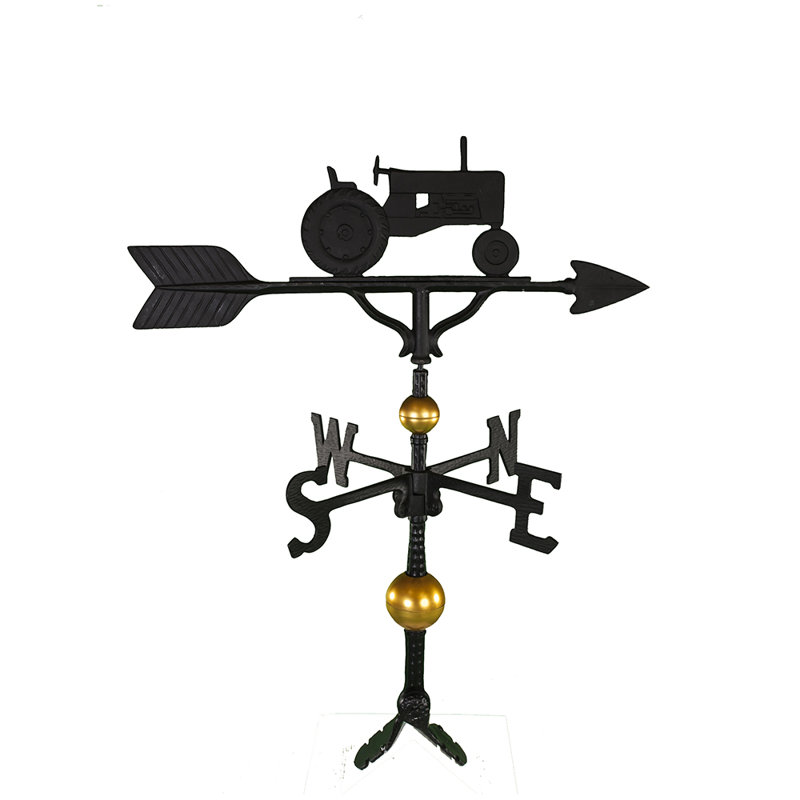 Deluxe Tractor Weathervane, Black