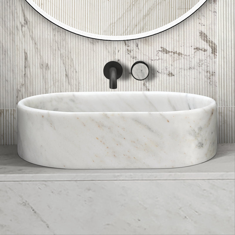 Vessel Sink, Oval-Shaped Sink For Bathroom, White