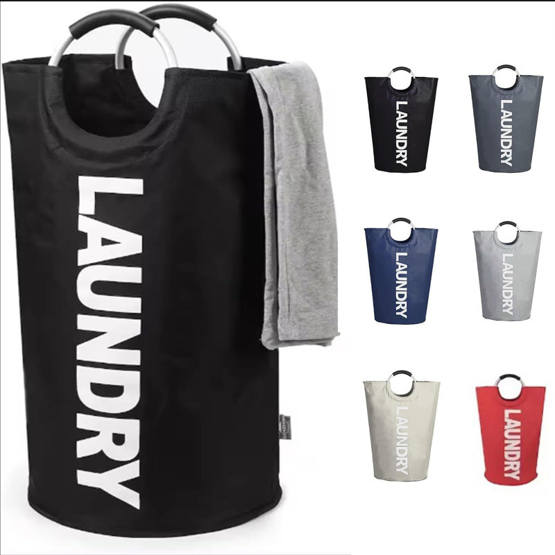 Anaria Fabric Laundry Bag with Handles, Black