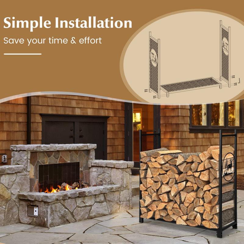 121cm W Metal Log Rack