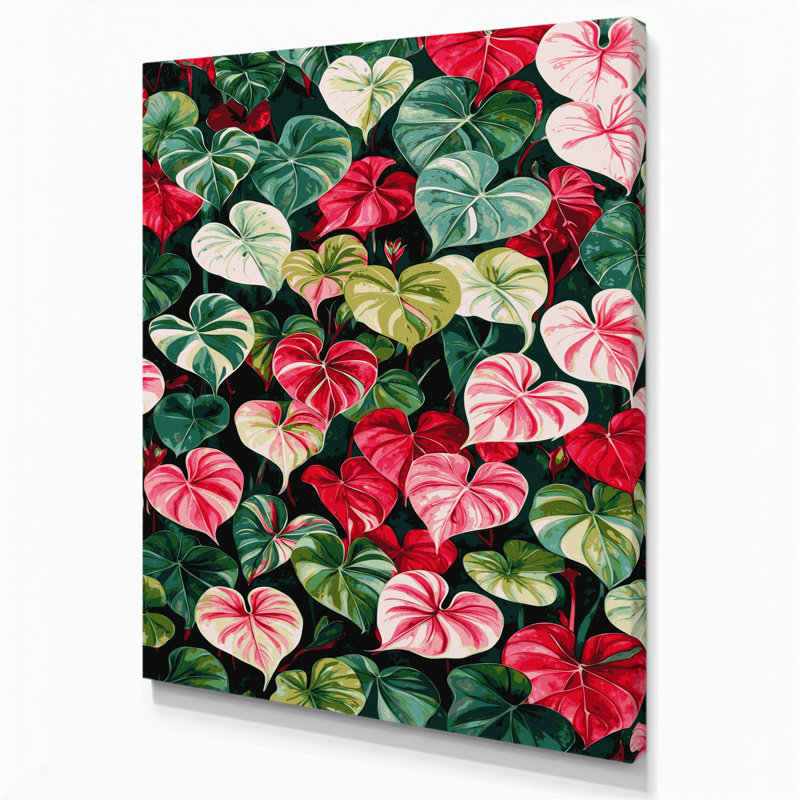 "Watercolor Botanical 46", art mural sur toile verte, 11" H x 14" W