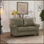 Fauteuil de salon en similicuir taupe