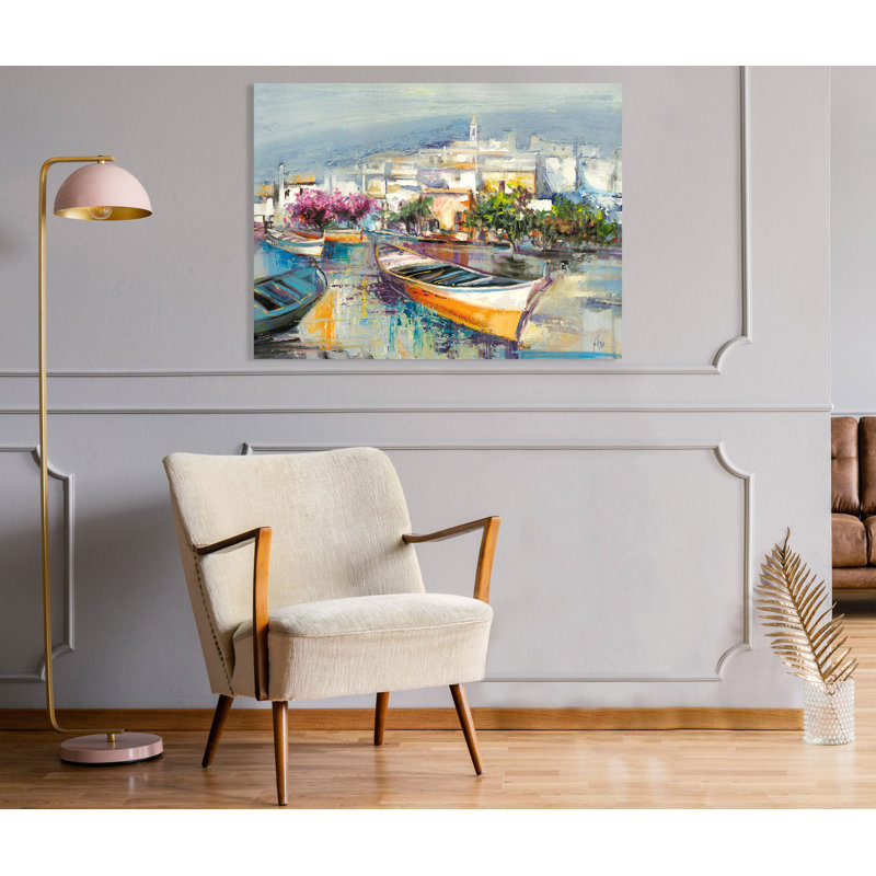 Mediterranean Village by Luigi Florio - Wrapped Canvas Painting, 50cm H x 70cm W x 4cm D