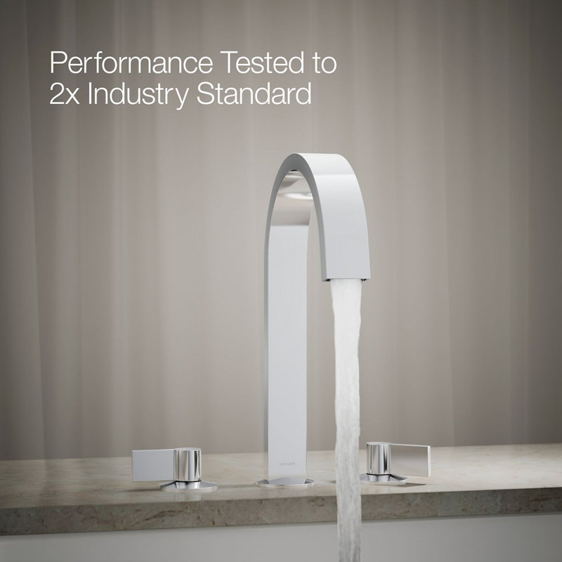Components Deck-Mount Bath Spout with Ribbon Design, Polished Chrome