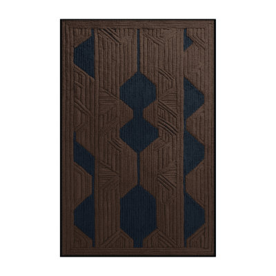 Machine Washable Trellis Brown Area Rug