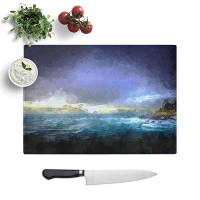Glass Faroe Island Ocean View in Abstract Chopping Board