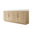 Meuble-lavabo autoportant en bois massif l 84 po x H 35 po avec comptoir en marbre de culture blanc et double lavabo en céramique, chêne-1255917521-1255917526
