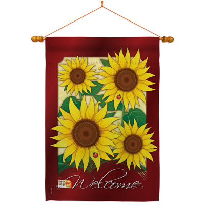 Ensemble de drapeaux à 2 faces 40 "x 28" Welcome tournesol