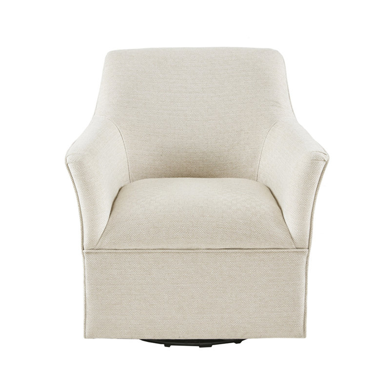 Fauteuil demi-tonneau pivotant de 30,75 po de largeur Tallahassee, Polyester crème