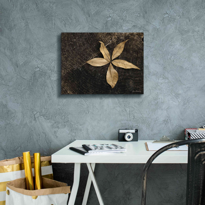 «Natural Buckeye Leaf» par Lori Deiter, art mural sur toile, H 12 po x l 16 po x P 0,75 po