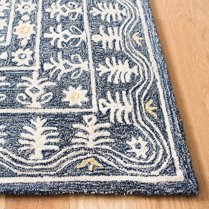 Sebrite Hand Tufted Wool And Cotton With Latex Southwestern Rug, Rectangle 8' x 10'