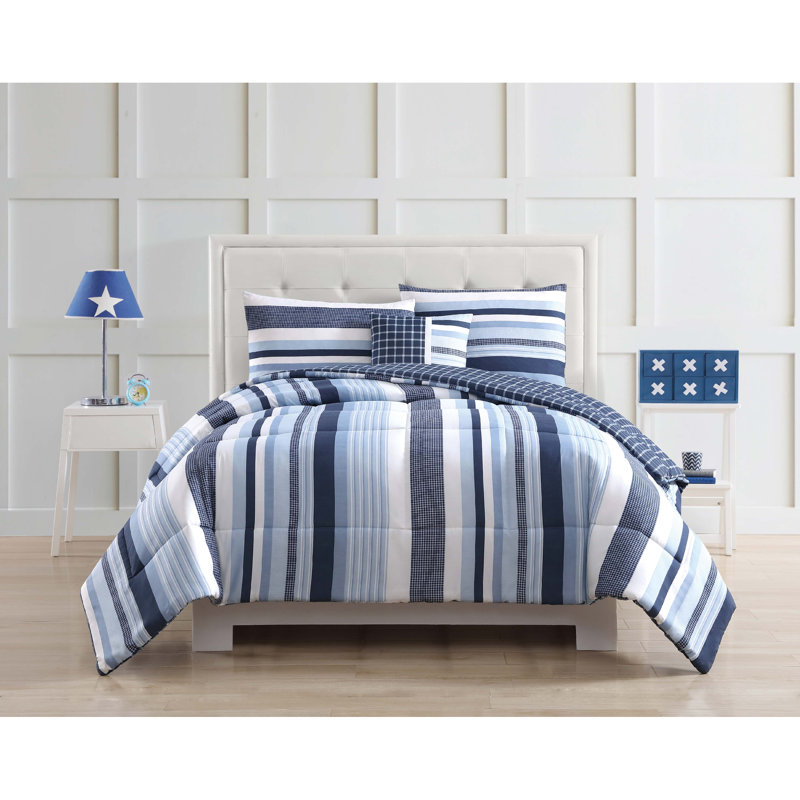  Ensemble d'édredon en microfibre moderne et contemporain, Édredon simple + 1 taie décorative standard + co