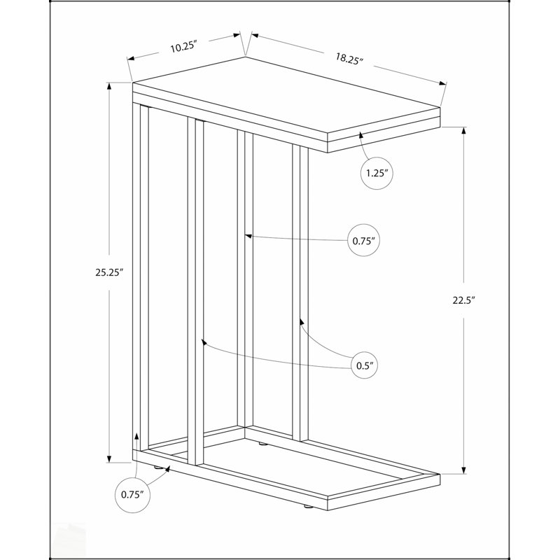 Table d'appoint moderne en forme de C, parfaite pour les collations et la décoration, idéale pour les salons et les chambres