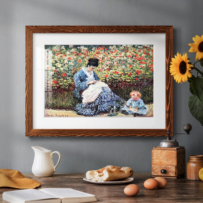 Madame Monet et son enfant par Monet, Érable, H 26 po x l 38 po x P 1,5 po