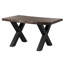Freeform Acacia Solid Wood Top Metal Base Dining Table-102904376-102904377-102904374