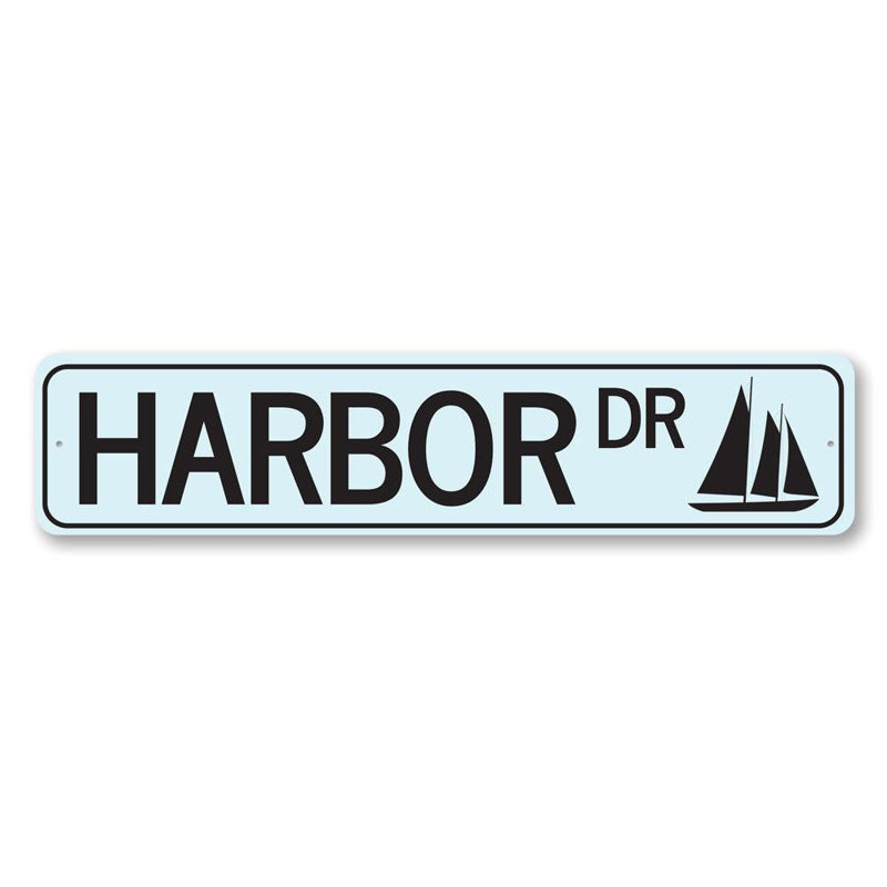 Plaque en aluminium Harbour Drive, H 6 po x l 24 po x P 0,063 po
