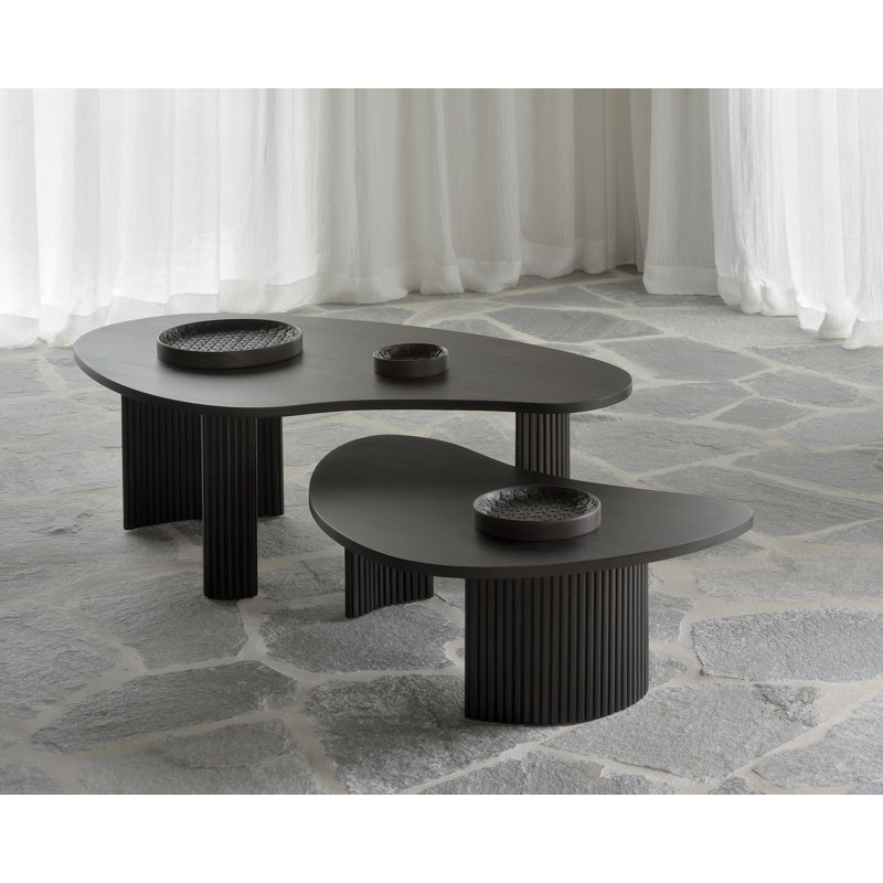 Boomerang Solid Wood Coffee Table, Dark Brown