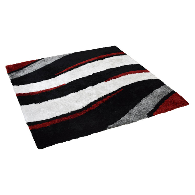 Latravia Hand Tufted Shag Polyester Eco-Friendly Area Rugs - Square, Multicolor, Contemporary Modern Design, High Pile Thick Handmade Anti Skid Area Rugs for Living Room, Bed Room