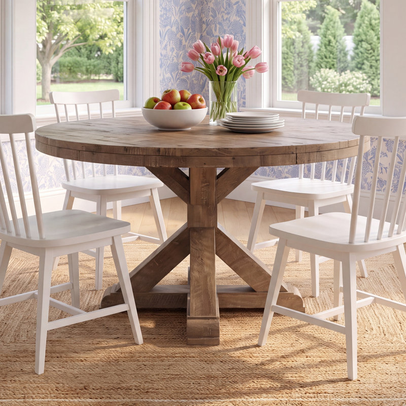 Bianca Round Dining Table, Weathered Natural