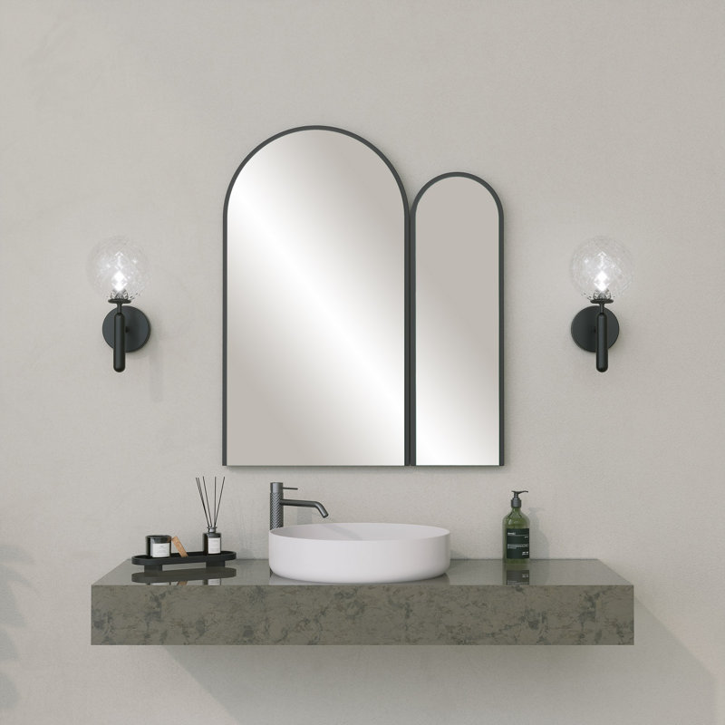 Elegant Black Decorative Mirror, 28.7 x 23.6 x 0.7 inches | 100% MDF Construction, Modern Solid Color Design | Perfect for Home Decor, Living Room & Bedroom Accents, Stylish and Functional Addition