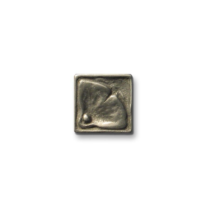 Moon Blossom 1" x 1" Metal Decorative Tile Insert, White Bronze