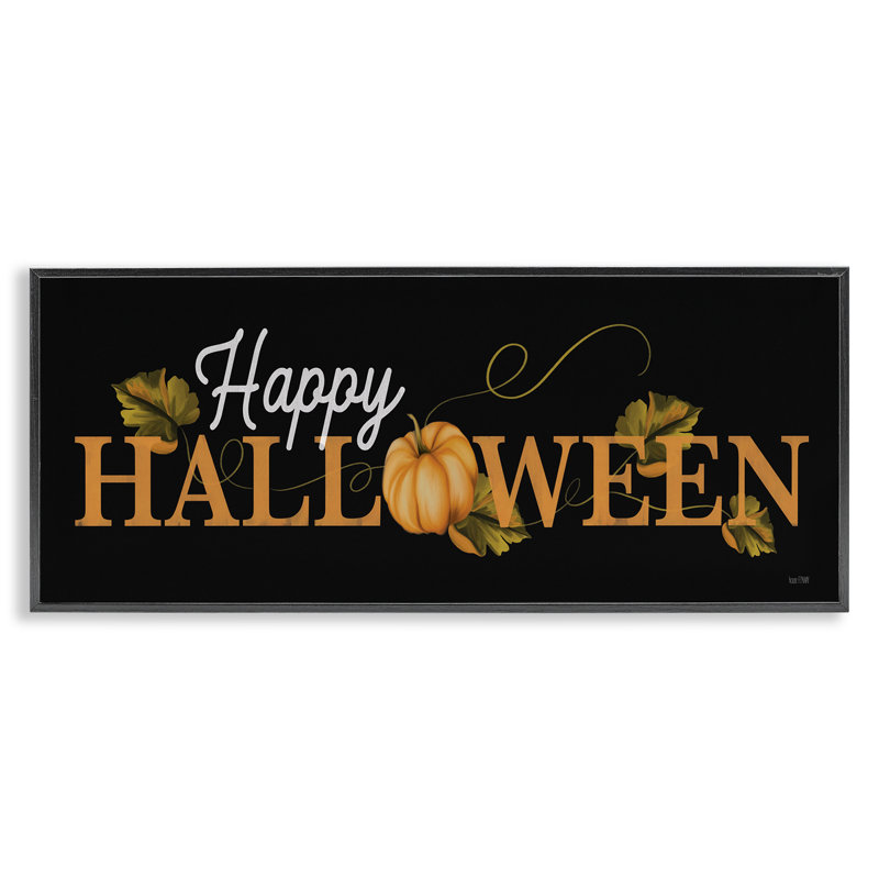 Joyeux Halloween sur estampe numérique encadrée par House Fenway, Giclée encadrée noir minuit, H 10 po x l 24 po