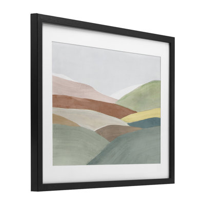Subtle Rolling Hills Framed Print Under Glass, design by Ian C.