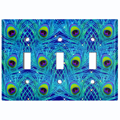 Patterned 3 - Gang Toggle Light Switch Standard Wall Plate