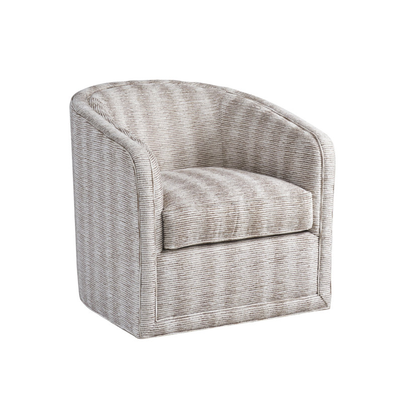 Fauteuil demi-tonneau pivotant rembourré Zanzibar
