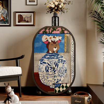 Modern abstract pattern drawer accent chest