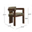 Fauteuil de salle à manger Lyddia de style néoclassique moderne, rembourré, avec structure en bois cannelé, largeur 60 cm (23,5 po).-135068430-135068428