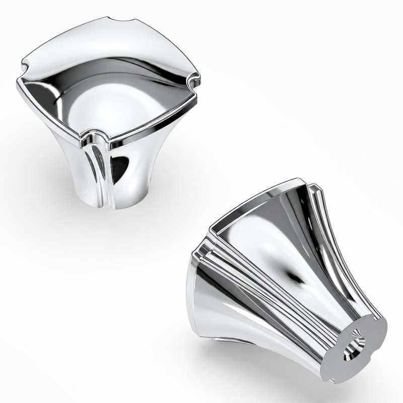 Paquet de 1 poignée carrée Veranda, Chrome