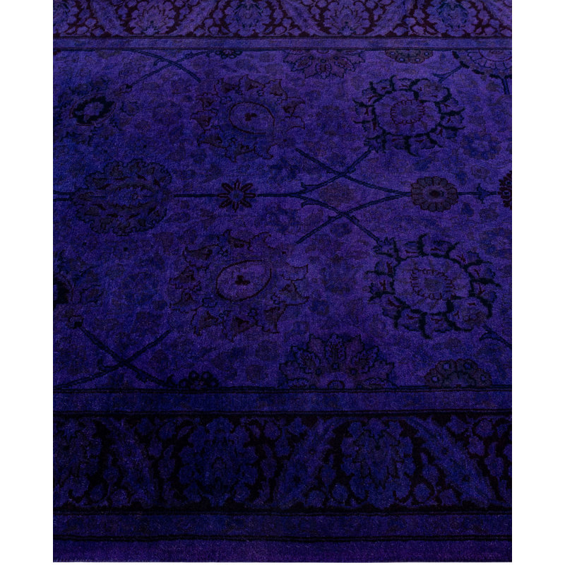 Overdyed One-of-a-Kind 3' 1" X 10' 7" Hand Knotted Area Rug