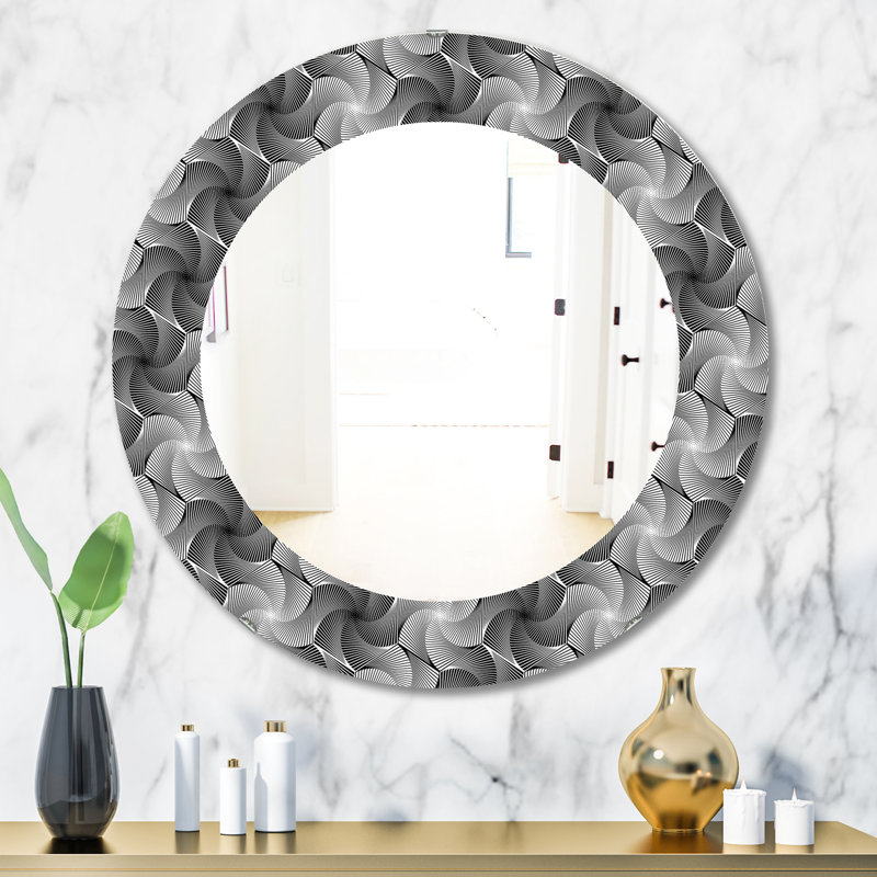 Miroir d'appoint moderne géométrique monochrome, H 31,5 po x l po