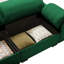 Tissu en velours avec coussins moelleux, rangement, revêtement de confort rembourré, accoudoirs de rangement