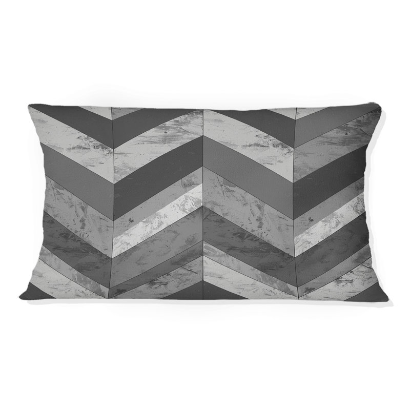 Coussin lombaire à chevrons gris I