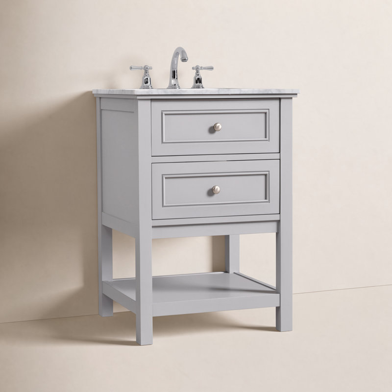 Ensemble de meuble-lavabo simple 24 po Bonsai, gris