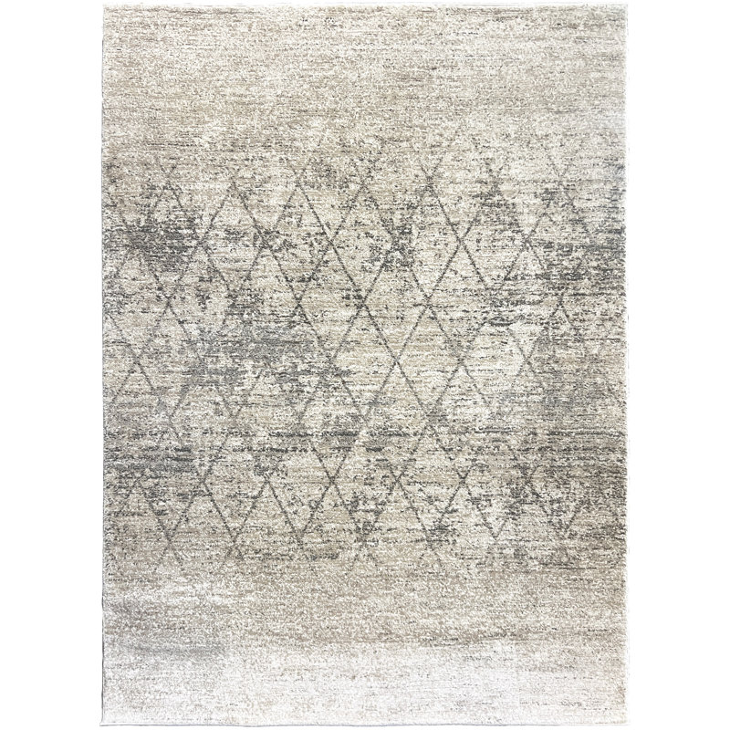 Tapis géométrique beige Mogensen Niko, Rectangle 5 pi 3 po x 7 pi 3 po