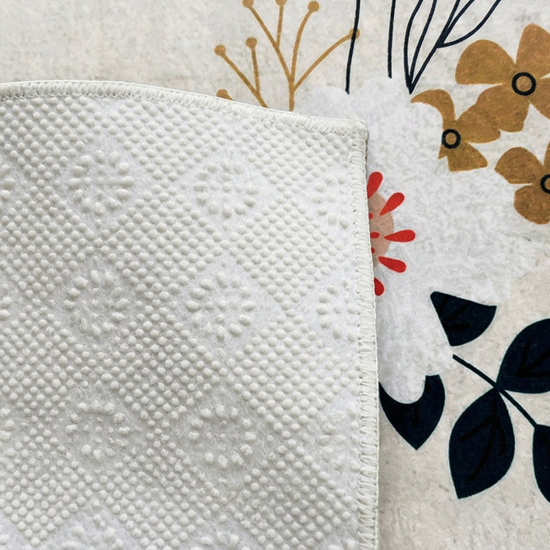 Aurelia Floral Velvet Machine-Woven Non-Slip Area Rug