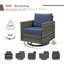 Fauteuil coulissant et pivotant en osier pour 4 personnes Hansencamp-110960062-110960064