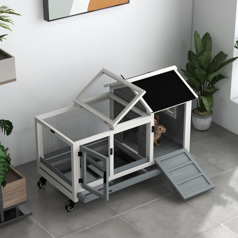 Weather Resistant Rabbit Hutch, Grey